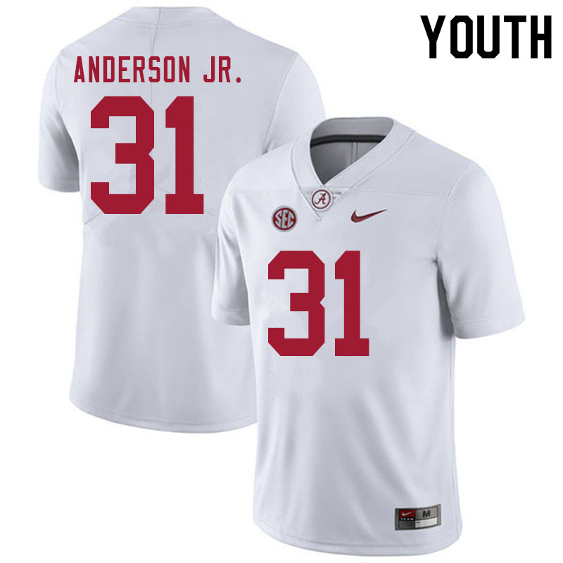 Youth #31 Will Anderson Jr. Alabama White Tide College Football Jerseys Sale-White